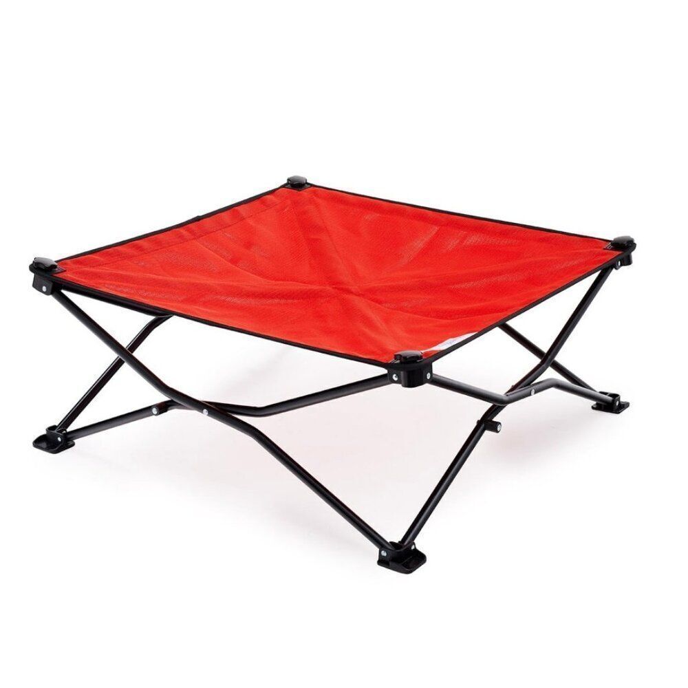 Coolaroo On the Go Elevated Travel Dog Bed, Medium, Red